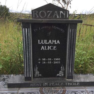 ROZANI Lulama Alice 1960-2002