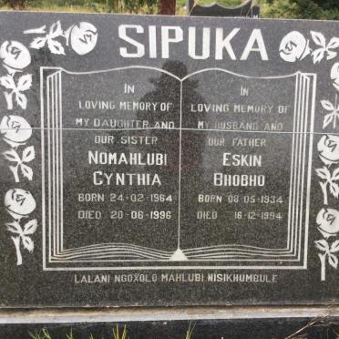 SIPUKA Eskin Bhobho 1934-1994 :: SIPUKA Nomahlubi Cynthia 1964-1996