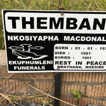 THEMBANI Nkosiyapha Macdonald 1939-1991