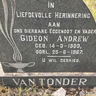 TONDER Gideon Andrew, van 1903-1967