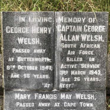 WELSH George Henry -1947 &amp; Mary Francis May -1959 :: WELSH George Allan -1943