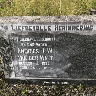 WALT Andries J.W., van der 1895-1958