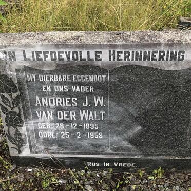WALT Andries J.W., van der 1895-1958