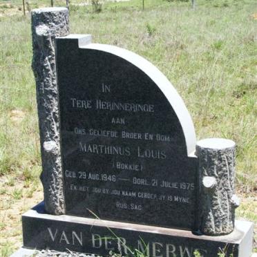 MERWE Marthinus Louis, van der 1946-1975