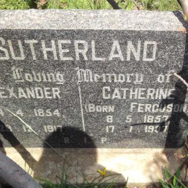 SUTHERLAND Alexander 1854-1917 &amp; Catherine FURGUSON 1857-1937