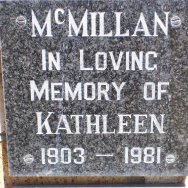 McMILLAN Kathleen 1903-1981