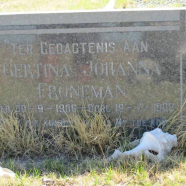 FRONEMAN Gertina Johanna 1906-1908