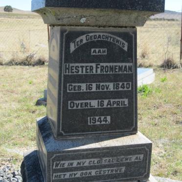 FRONEMAN H.G. 1836-1920 &amp; Hester 1840-1944