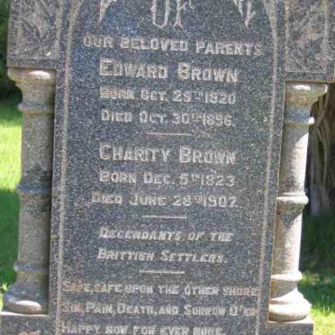 BROWN Edward 1820-1896 &amp; Charity 1823-1907