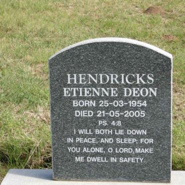 HENDRICKS Etienne Deon 1954-2005