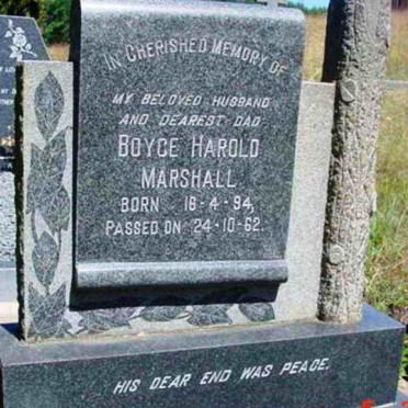 MARSHALL Boyce Harold 1894-1962