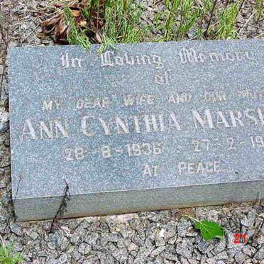 MARSHALL Ann Cynthia 1936-1964