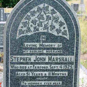 MARSHALL Stephen John -1925