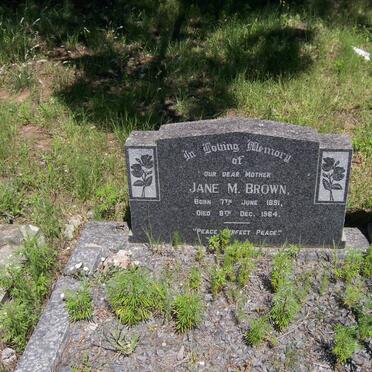 BROWN Jane M. 1891-1964