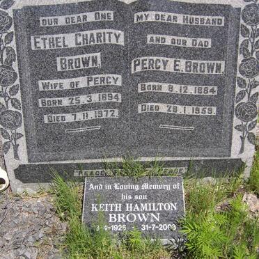BROWN Percy E. 1884-1959 &amp; Ethel Charity 1894-1972 :: BROWN Keith Hamilton 1926-2003