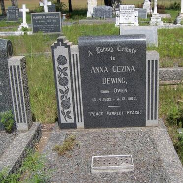 DEWING Anna Gezina nee OWEN 1892-1963