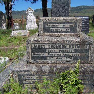 ESTMENT Janet Thomson nee PRESTON 1870-1941