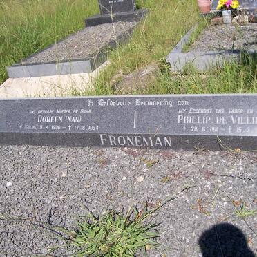 FRONEMAN Phillip de Villiers 1911- &amp; Doreen 1906-1994