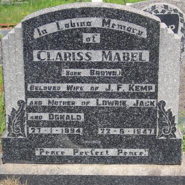 KEMP Clariss Mabel nee BROWN 1894-1947