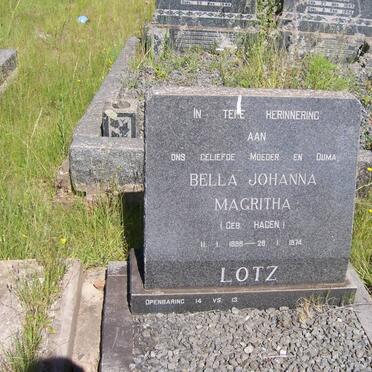 LOTZ Bella Johanna Magritha nee HAGEN 1898-1974