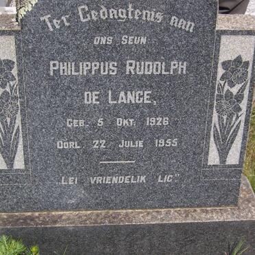 LANGE Philippus Rudolph, de 1926-1955