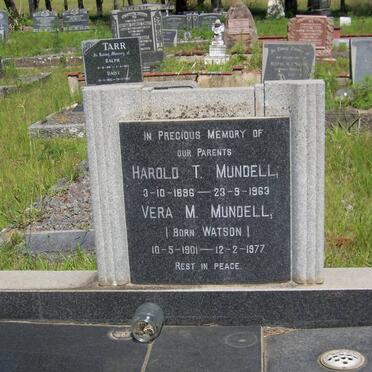 MUNDELL Harold T. 1896-1963 &amp; Vera M. WATSON 1901-1977