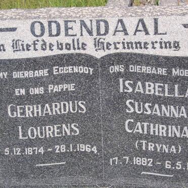 ODENDAAL Gerhardus Lourens 1874-1964 &amp; Isabella Susanna Cathrina 1882-1970