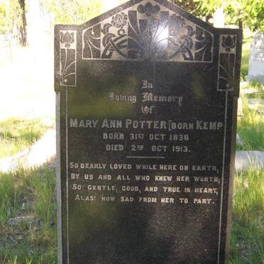 POTTER Mary Ann nee KEMP 1838-1913