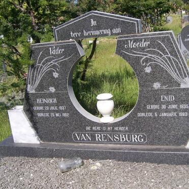 RENSBURG Heinrich, van 1937-1982 &amp; Enid 1935-1983
