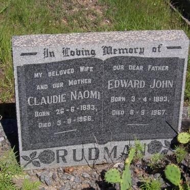 RUDMAN Edward John 1893-1967 &amp; Claudie Naomi 1893-1966