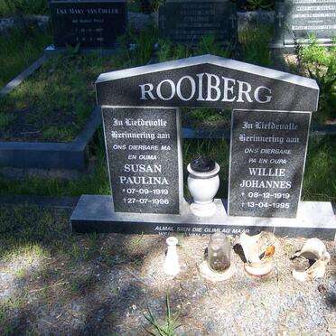 ROOIBERG Willie Johannes 1919-1995 &amp; Susan Paulina 1919-1996