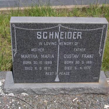 SCHNEIDER Gustav Franz 1891-1972 &amp; Martha Maria 1889-1871