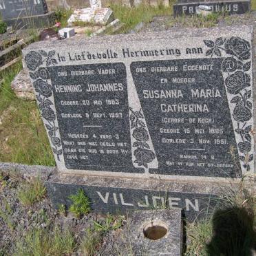 VILJOEN Henning Johannes 1883-1957 &amp; Susanna Maria Catherina de KOCK 1885-1951