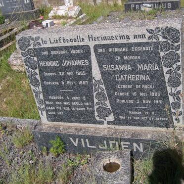 VILJOEN Henning Johannes 1883-1957 &amp; Susanna Maria Catherina de KOCK 1885-1951