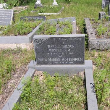 WOSTENHOLM Harold Wilson 1881-1962 &amp; Edith Marion 1888-1985