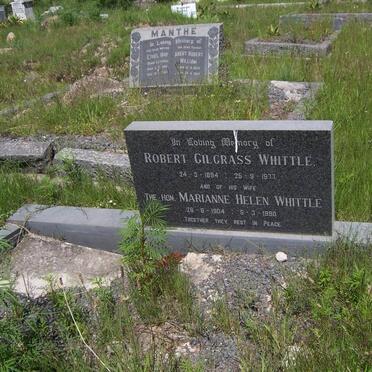 WHITTLE Robert Gilgrass 1894-1977 &amp; Marianne Helen 1904-1980