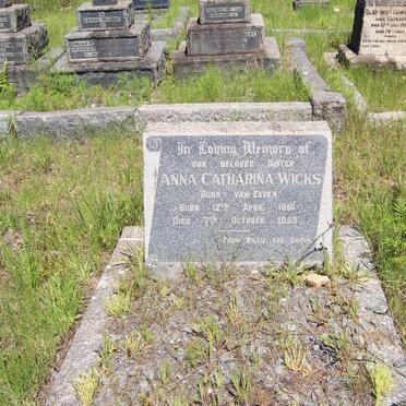 WICKS Anna Catharina nee van EEDEN 1901-1950