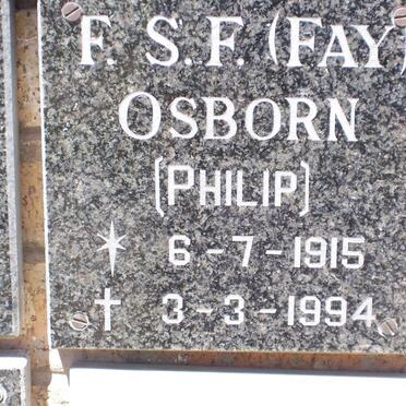 OSBORN F.S.F. nee PHILIP 1915-1994