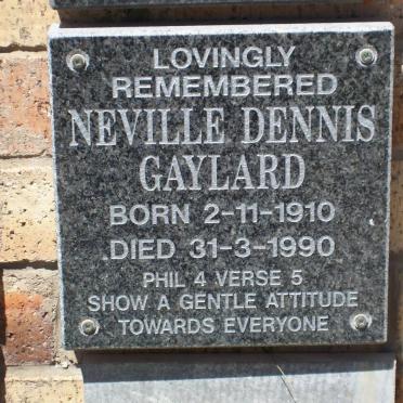 GAYLARD Neville Dennis 1910-1990