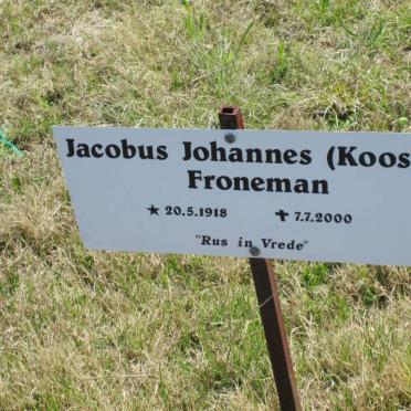 FRONEMAN Jacobus Johannes 1918-2000