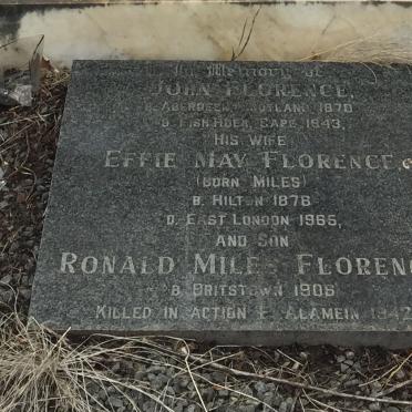 FLORENCE John 1870-1943 &amp; Effie May MILES 1876-1965 :: FLORENCE Ronald Miles 1906-1942