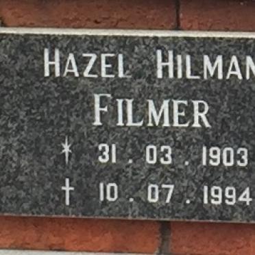 FILMER Hazel Hilman 1903-1994