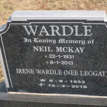 WARDLE Neil McKay 1931-2013 &amp; Irene LEGGAT 1933-2016