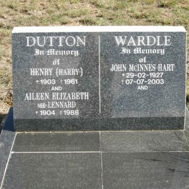 DUTTON Henry 1903-1961 &amp; Aileen Elizabeth LENNARD 1904-1988 :: WARDLE John McInnes Hart 1927-2003