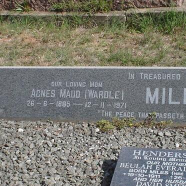 MILES Agnes Maud nee WARDLE 1885-1971