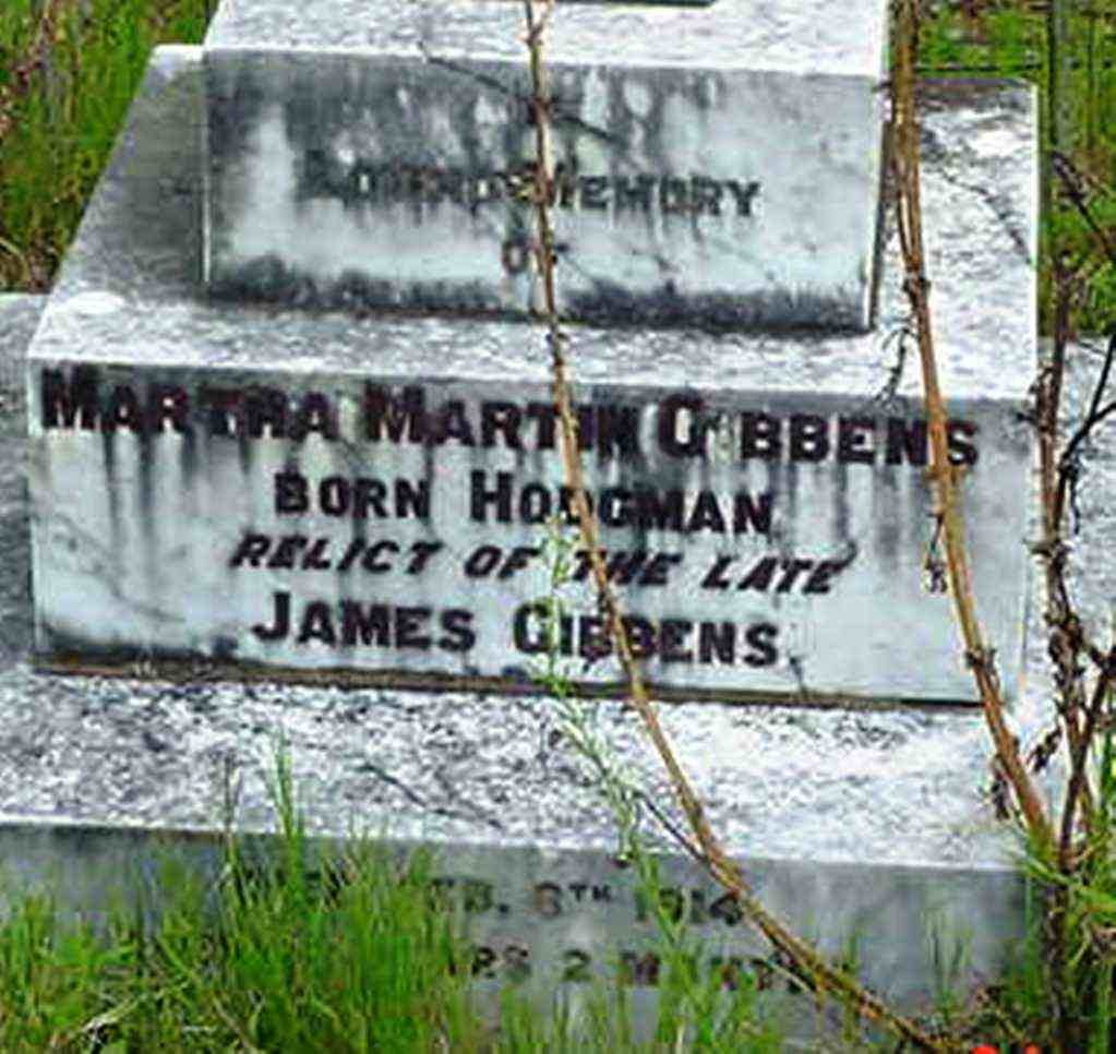 GIBBENS Martha Martin nee HODGMAN -1914