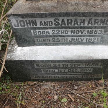 ARNOLD John 1853-1921 &amp; Sarah 1859-1921