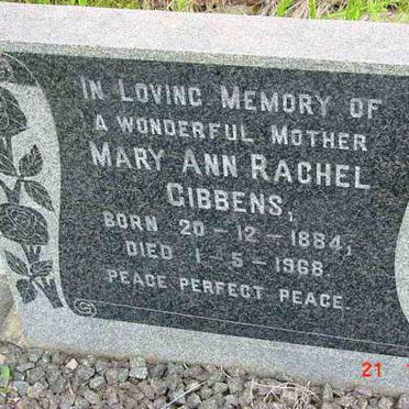 GIBBENS Mary Ann Rachel 1884-1968
