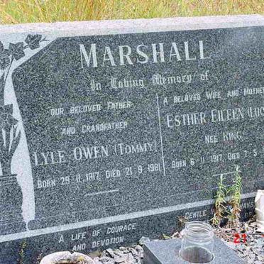 MARSHALL Lyle Owen 1917-1981 &amp; Esther Eileen KING 1917-1966
