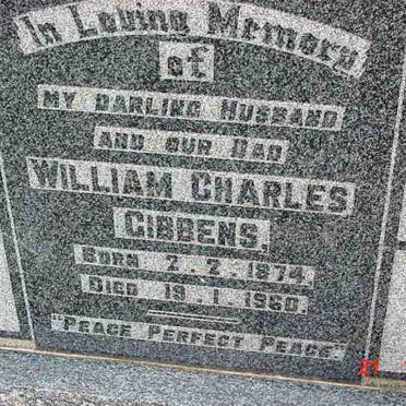 GIBBENS William Charles 1874-1960